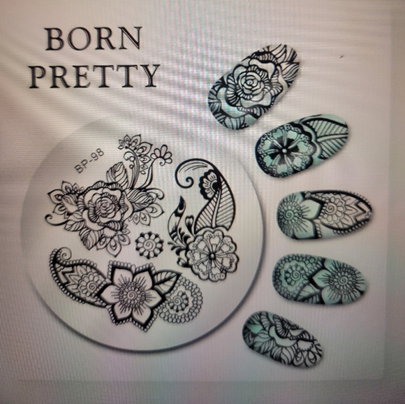 Nail Stamping Plate - Born Pretty #98 - Picture 2 of 2